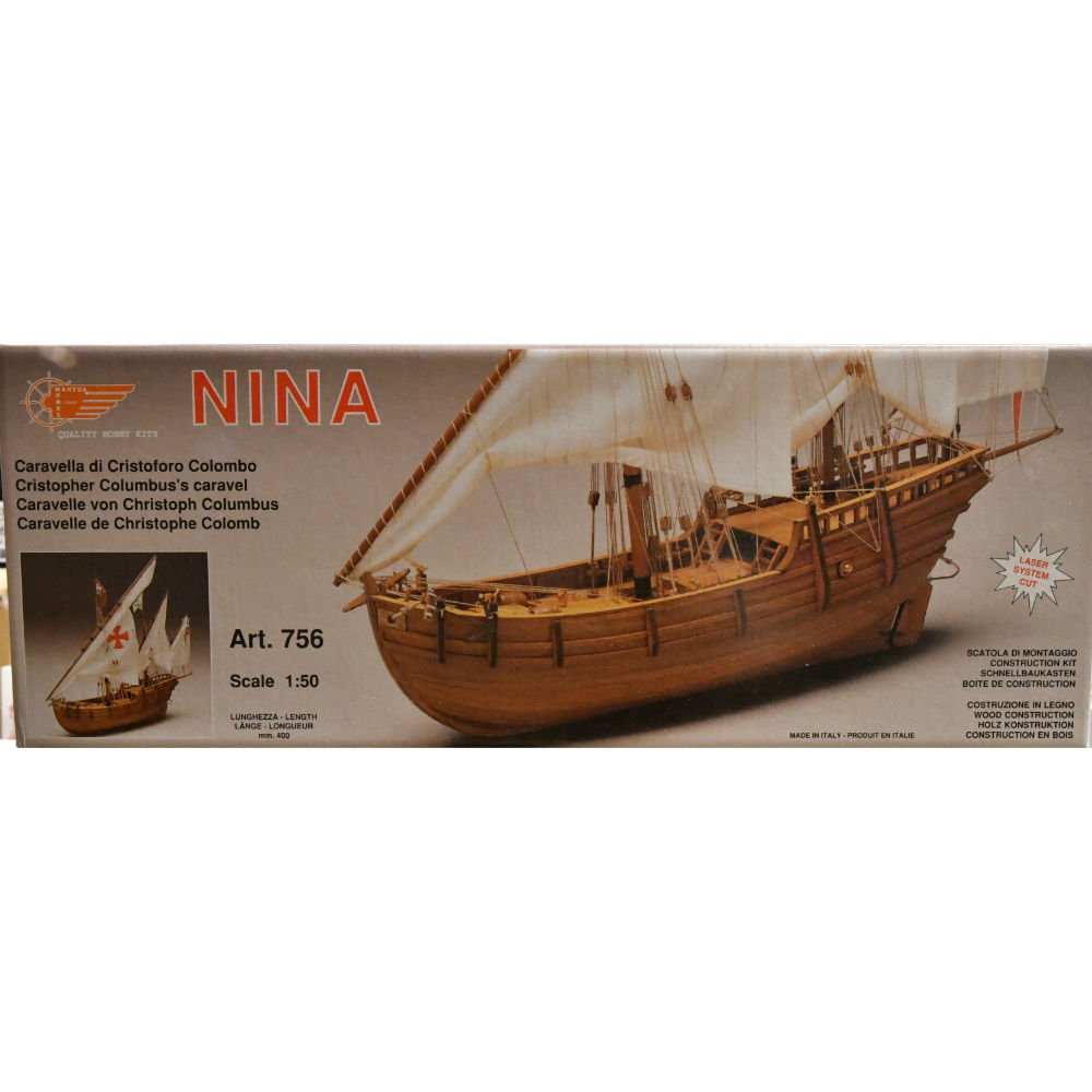 Mantua Models Pinta Caravel of Columbus Wooden Ship Kit 1:50 Scale 